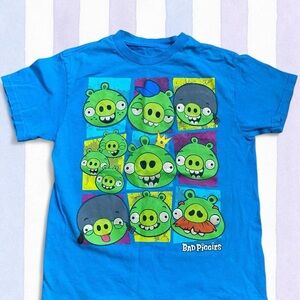 Kids Blue Angry Birds "Bad Piggies" Graphic Tee size 10/12